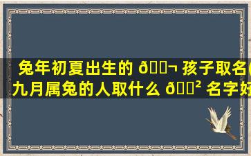 兔年初夏出生的 🐬 孩子取名(九月属兔的人取什么 🌲 名字好)